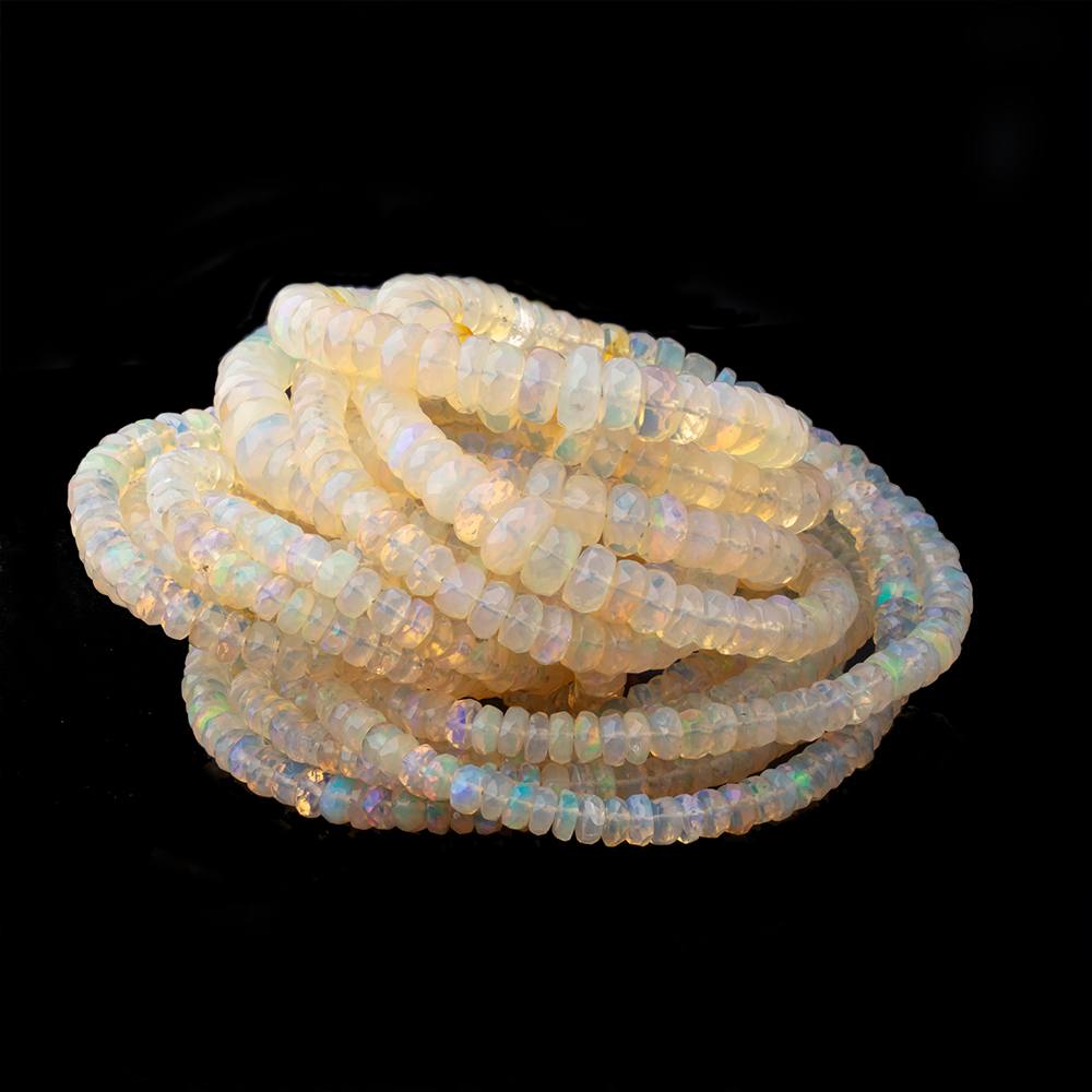 3-7mm Golden Ethiopian Opal Faceted Rondelle Beads 16 inch 166 pieces AAA - Beadsofcambay.com