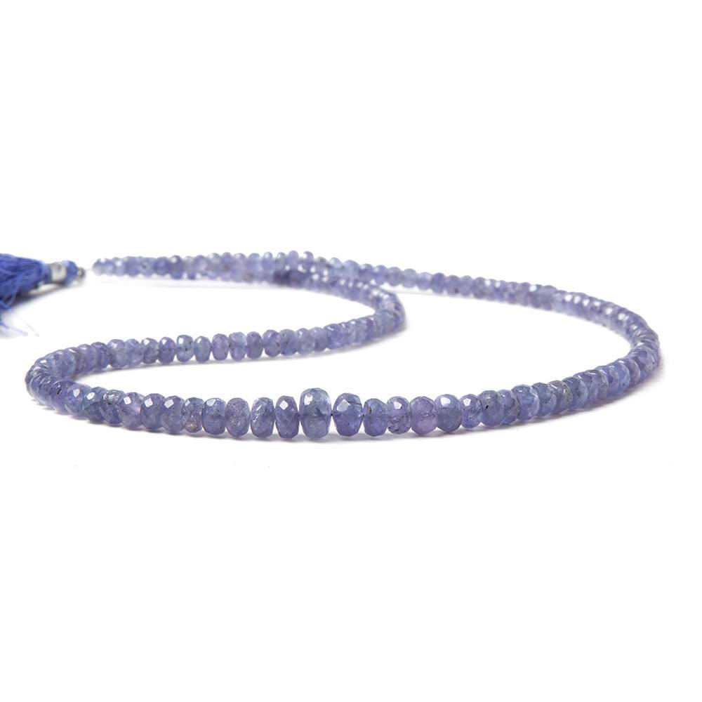 3-7mm Tanzanite Beads Faceted Rondelle, A Grade 17 inch 159 pieces - Beadsofcambay.com