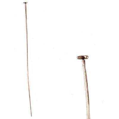 3" length Rose Gold Disc Headpin 26 Gauge Wire 10 pieces per Bag - Beadsofcambay.com