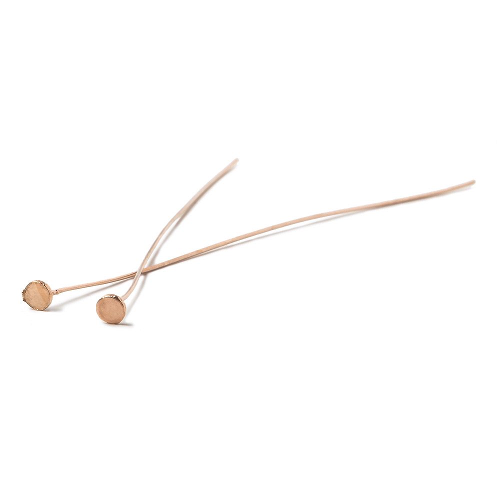 3" length Rose Gold Disc Headpin 26 Gauge Wire 10 pieces per Bag - Beadsofcambay.com