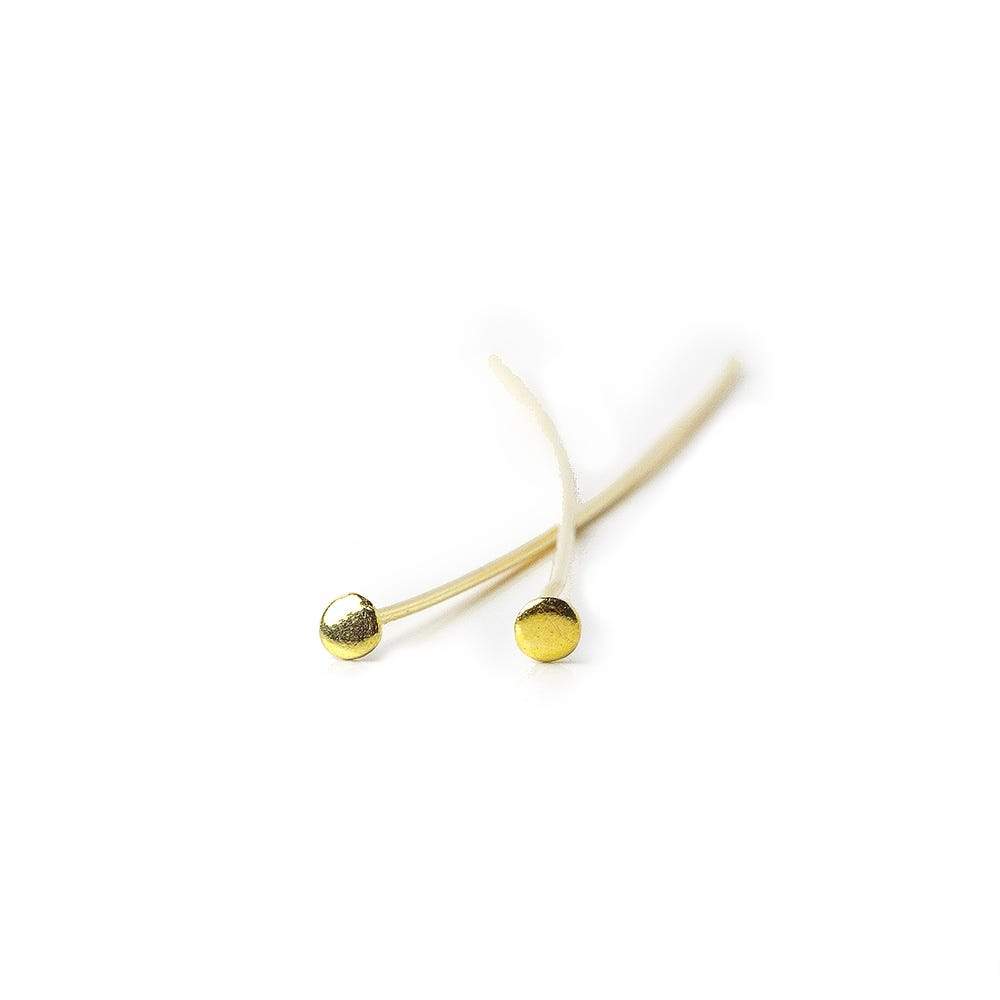 2" length Vermeil Disc Headpin, 22 Gauge Wire, 10 pieces per Bag view 1