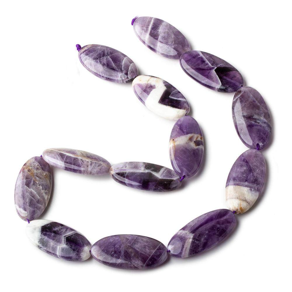 30x15x6mm Cape Amethyst straight drilled plain ovals 15 inch 13 beads - Beadsofcambay.com