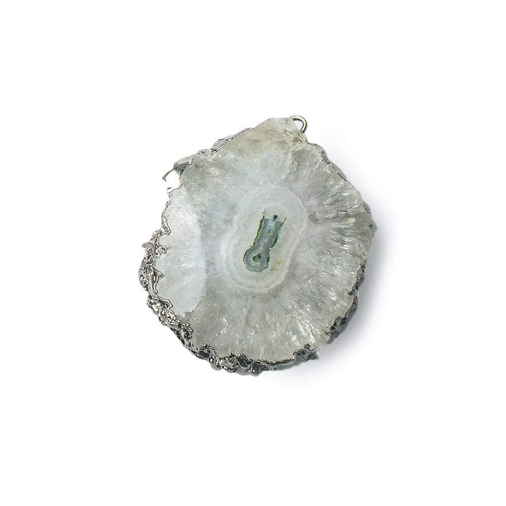 30x27mm Black Gold Leafed Solar Quartz Slice Focal Bead 1 piece - Beadsofcambay.com