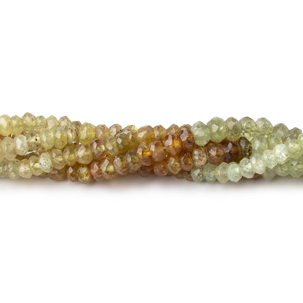 4mm Grossular Garnet Faceted Rondelles 14.5 inch 139 Beads - BeadsofCambay.com