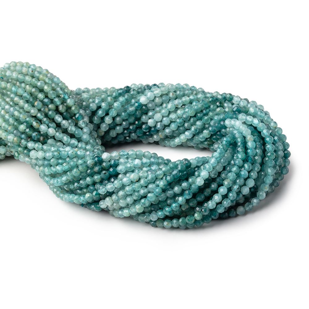 3mm Grandidierite microfaceted round beads 12.5 inch 110 pieces AA grade - BeadsofCambay.com