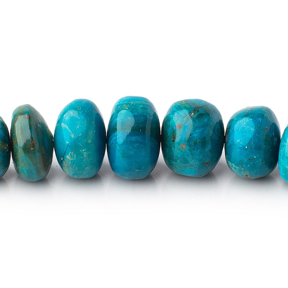 5-9mm Peruvian Blue Opalina plain rondelles 18 inch 108 beads AA - BeadsofCambay.com