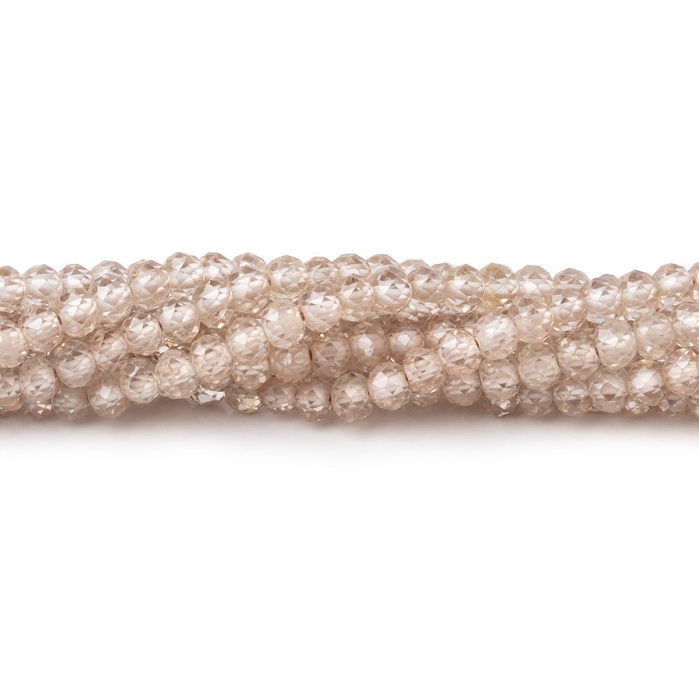 3.4mm Champagne Zircon Micro Faceted Rondelle Beads 12.25 inch 118 pieces AA - Beadsofcambay.com