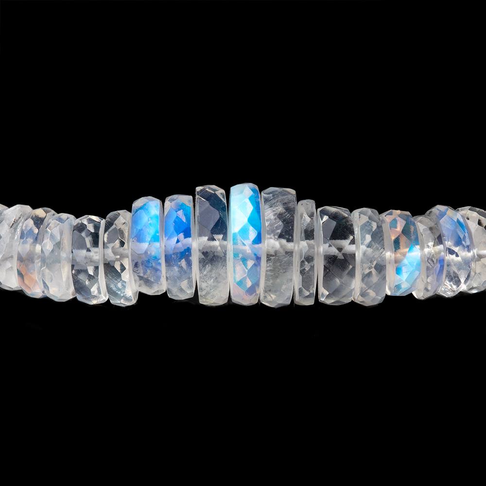 3.5-10mm Rainbow Moonstone Faceted Heshi Beads 12 inch 142 pieces AAA - Beadsofcambay.com