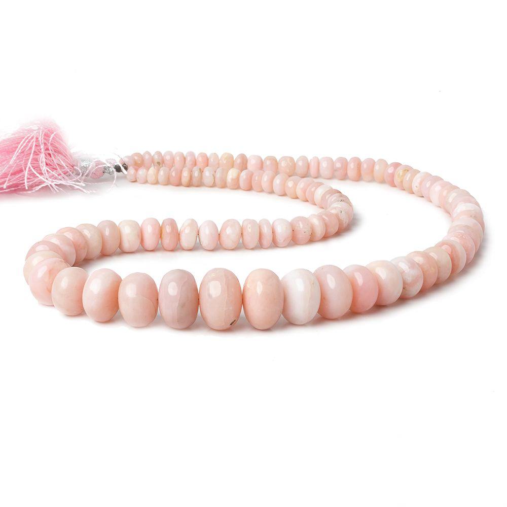 3.5-13mm Pink Peruvian Opal Plain Rondelle Beads 17 inch 90 pieces A Grade - Beadsofcambay.com
