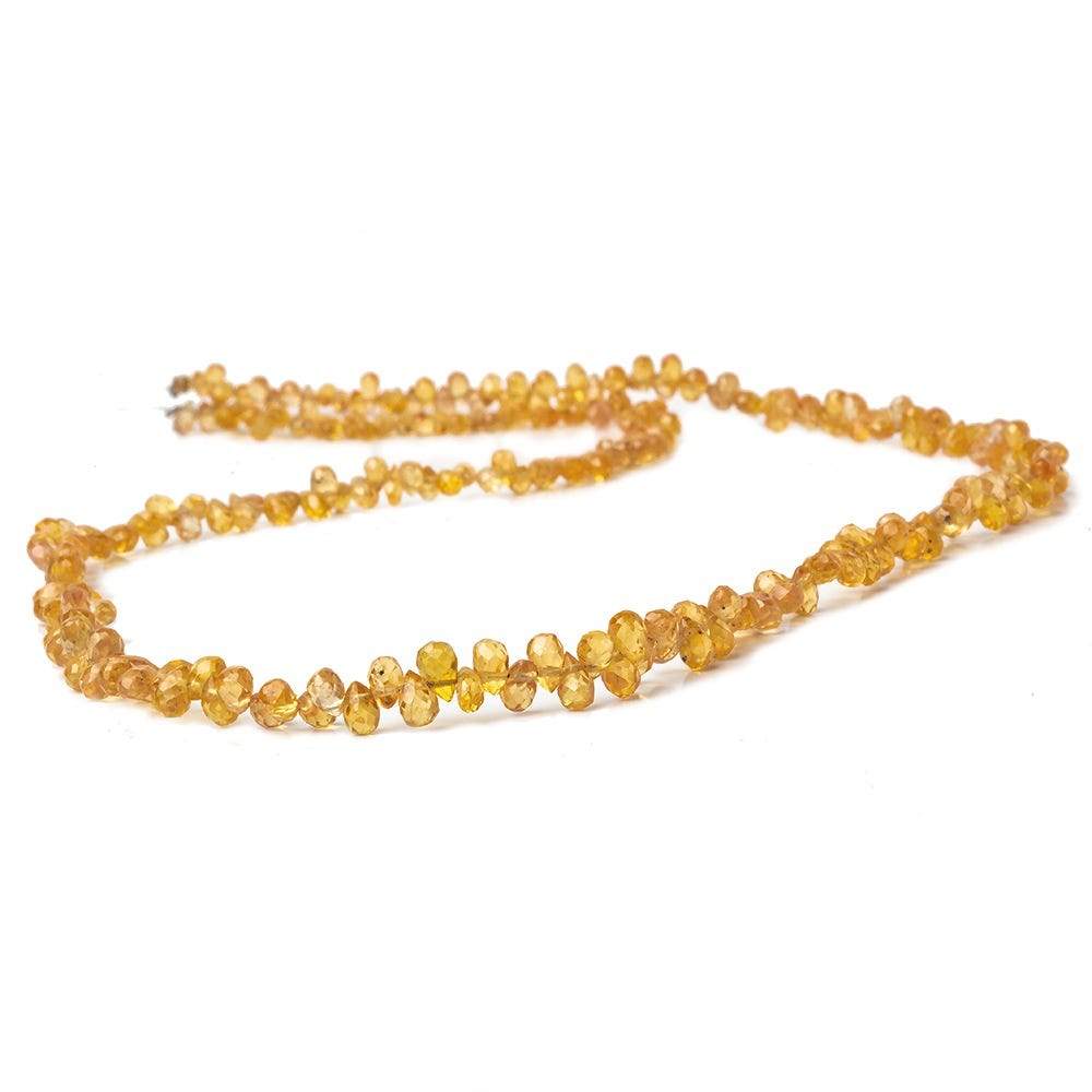 3.5-2.5-5x3mm Yellow Sapphire Micro Tear Drop Briolette 19 inch 240 pieces - Beadsofcambay.com