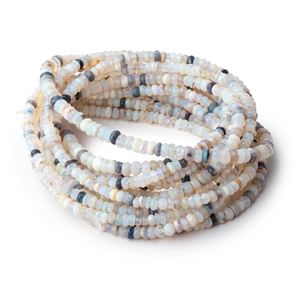 3.5-4m Australian Opal Faceted Rondelle Beads 16 inch 163 pieces - Beadsofcambay.com