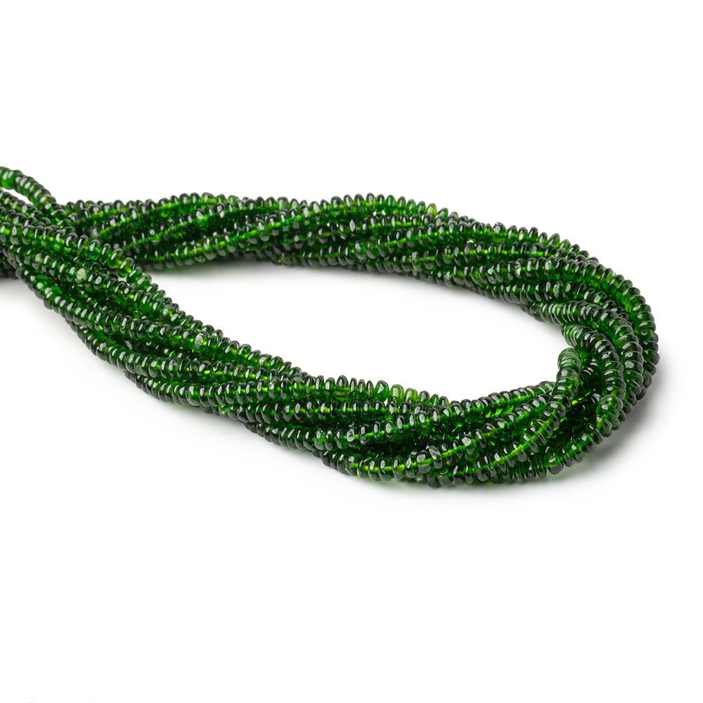 3.5-4mm Chrome Diopside Plain Rondelle Beads 18 inch 236 pieces AA Grade - Beadsofcambay.com