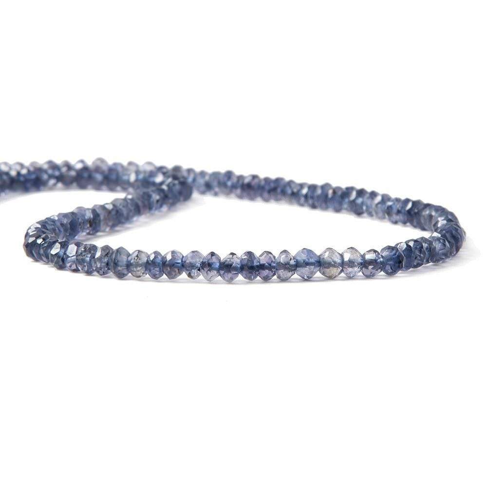 3.5-4mm Iolite Faceted Rondelle 14 inch 140 pieces - Beadsofcambay.com
