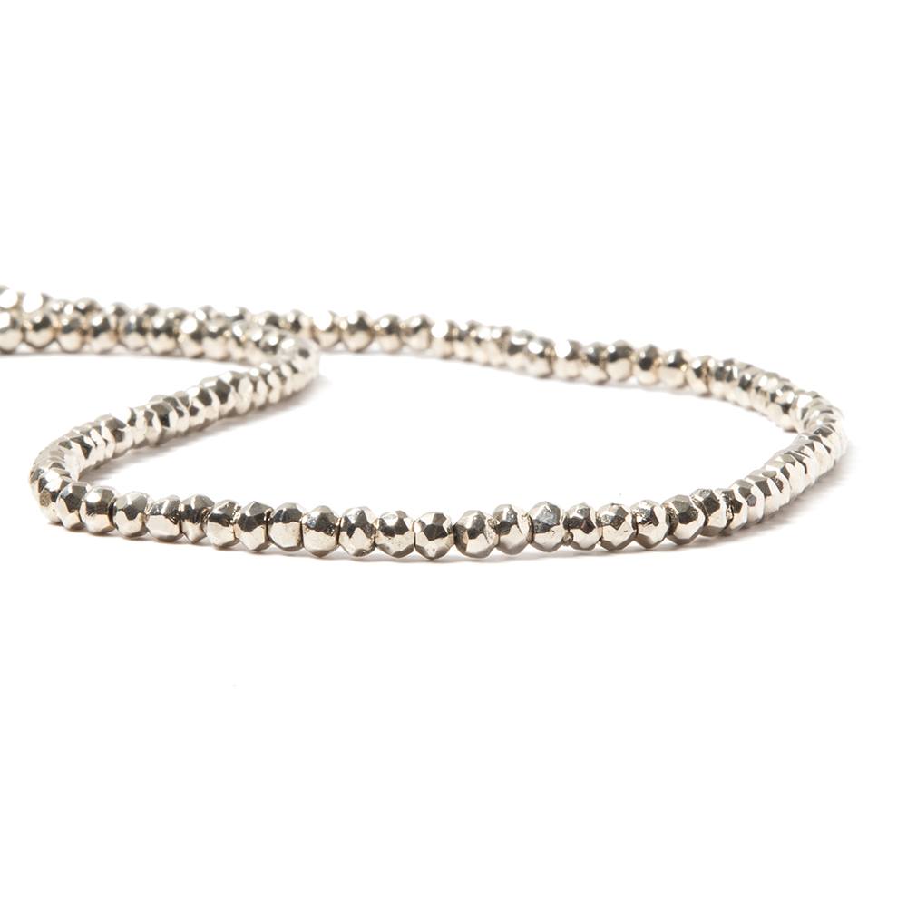 3.5-4mm Metallic Champagne plated Pyrite faceted rondelle Beads 103 pcs - Beadsofcambay.com