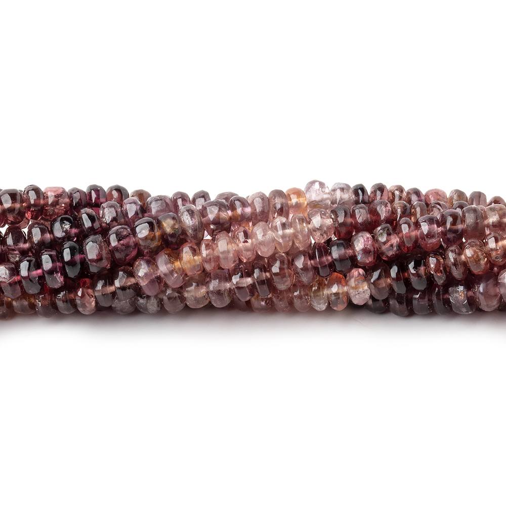 3.5-4mm Multi Color Spinel Plain Rondelle Beads 16 inch 180 pieces - Beadsofcambay.com