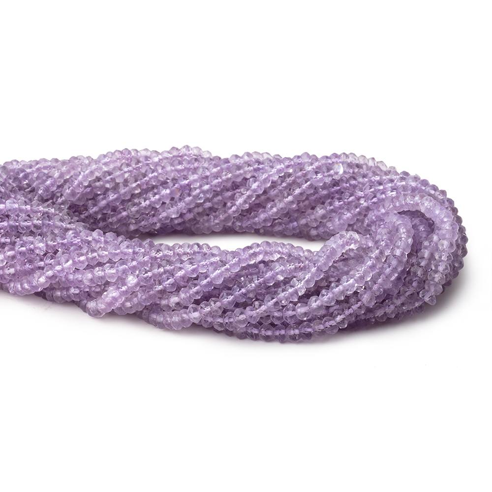 3.5-4mm Pink Amethyst Faceted Rondelle Beads 14 inch 134 pieces - Beadsofcambay.com