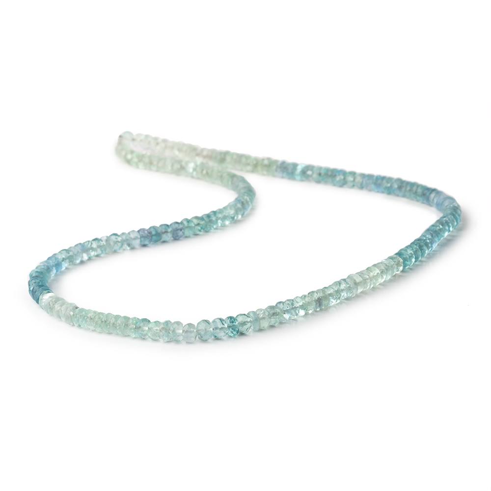 3.5-4mm Shaded Fluorite Faceted Rondelle Beads 16 inch 180 pieces - Beadsofcambay.com