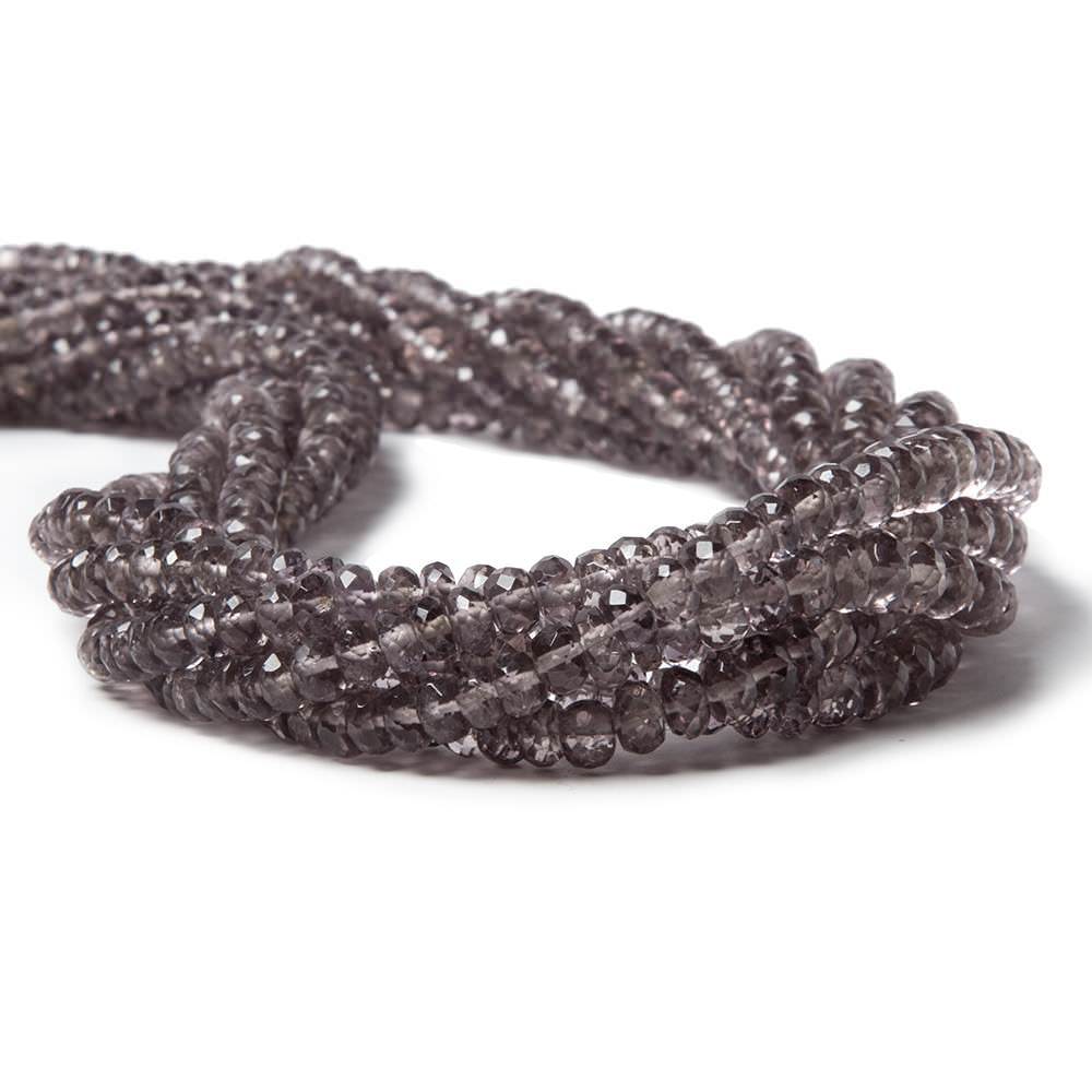 3.5-5mm Dark Purple Scapolite faceted rondelle beads 18 inch 200 pieces - Beadsofcambay.com