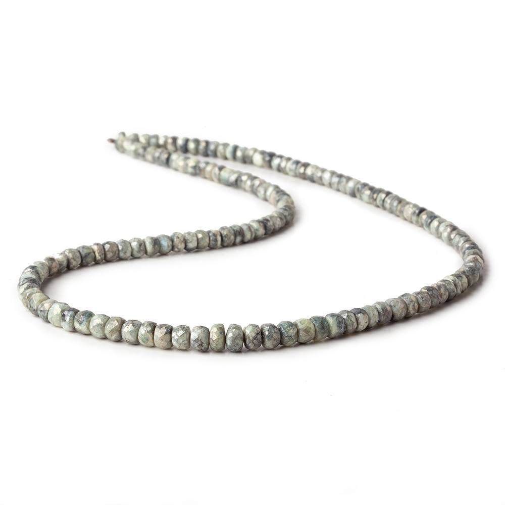 3.5-5mm Mystic Green Cat's Eye Quartz Faceted Rondelles 16 inch 134 beads - Beadsofcambay.com