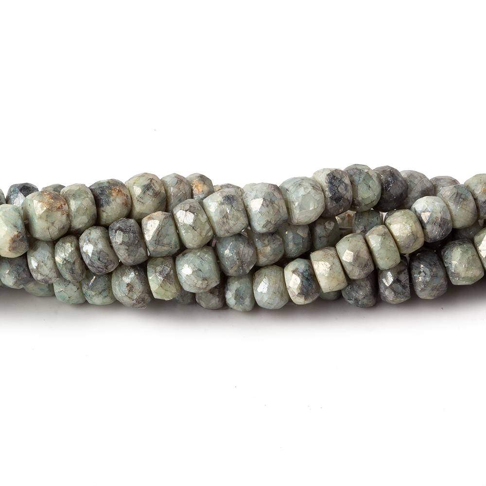 3.5-5mm Mystic Green Cat's Eye Quartz Faceted Rondelles 16 inch 134 beads - Beadsofcambay.com