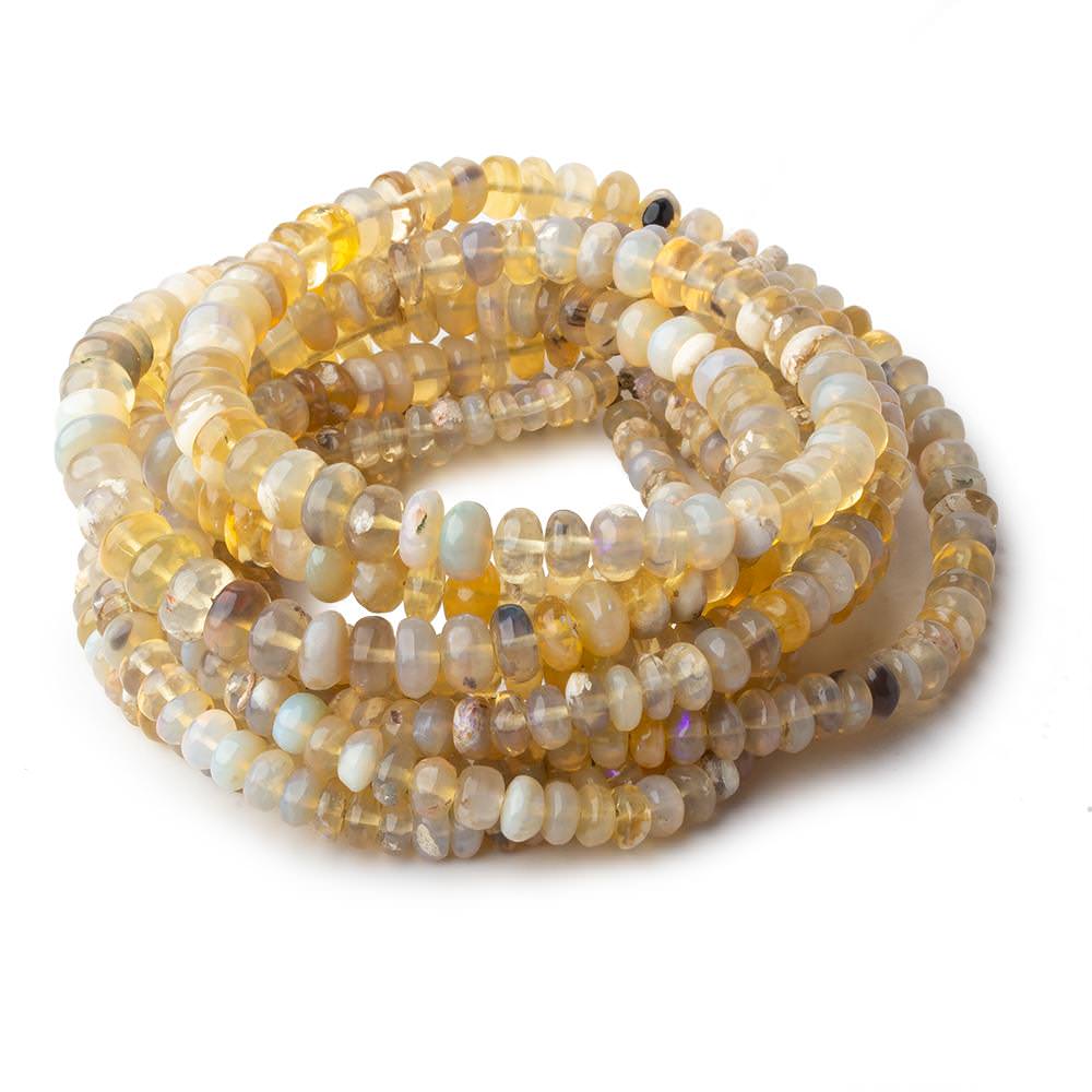 3.5-6mm Cream Australian Opal plain rondelles 18 inch 165 beads - Beadsofcambay.com