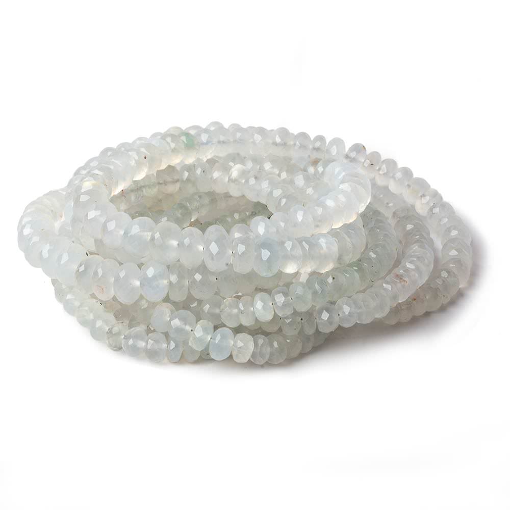 3.5-7.5mm Aqua Green Chalcedony faceted rondelles 18 inches 135 beads A - Beadsofcambay.com