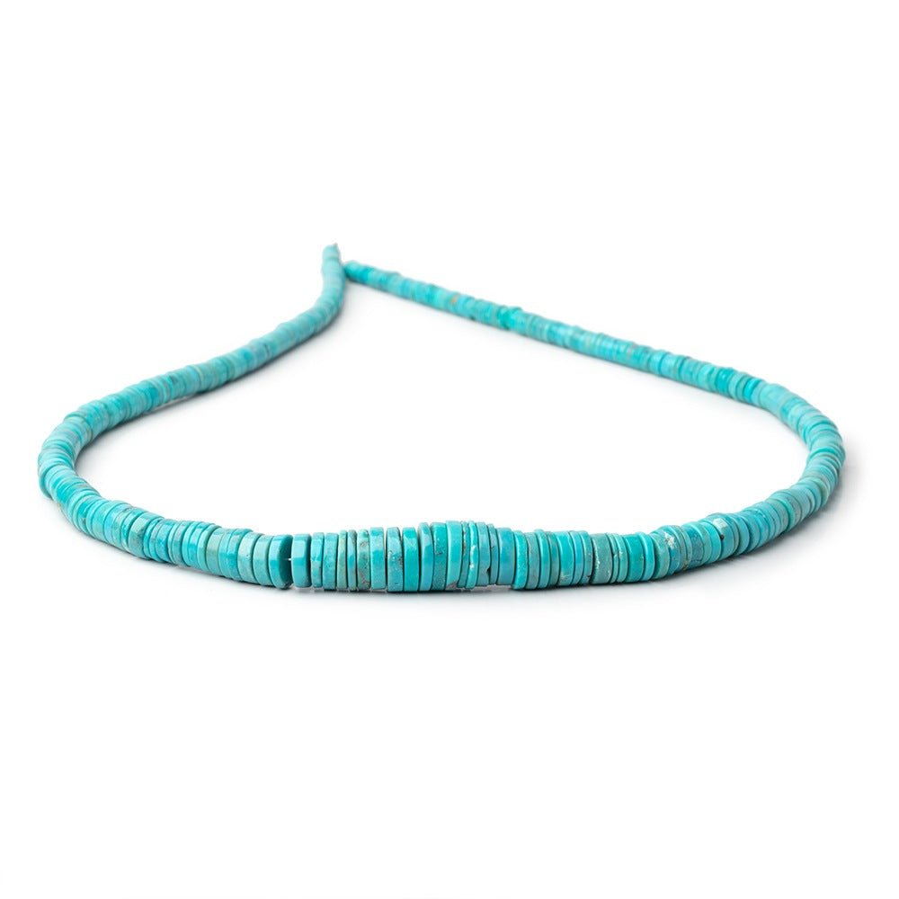 3.5-9.5mm Sleeping Beauty Turquoise Plain Heshi Beads 18 inch 315 pieces - Beadsofcambay.com
