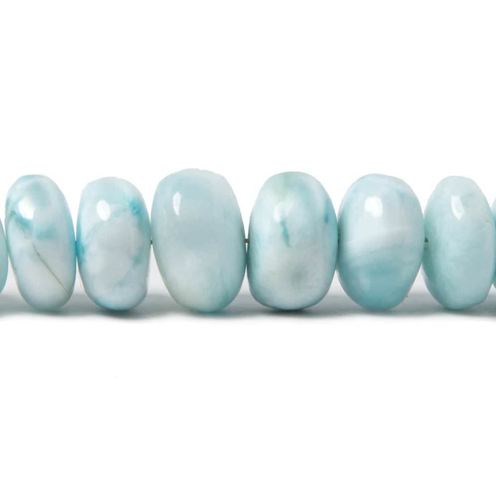 3.5-9.8mm Larimar plain rondelle beads 18 inches 119 pieces AA - Beadsofcambay.com