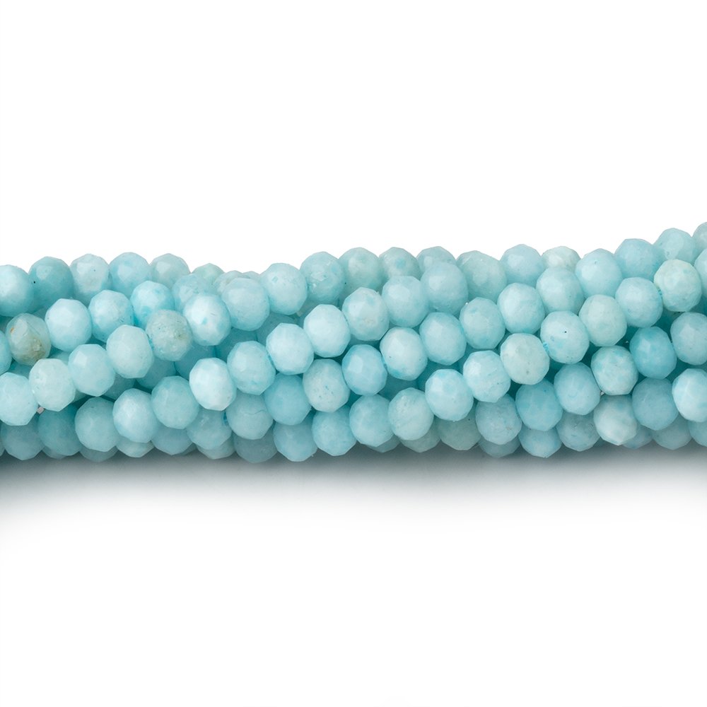 3.5mm Larimar Micro Faceted Rondelle Beads 12 inch 108 pieces - Beadsofcambay.com
