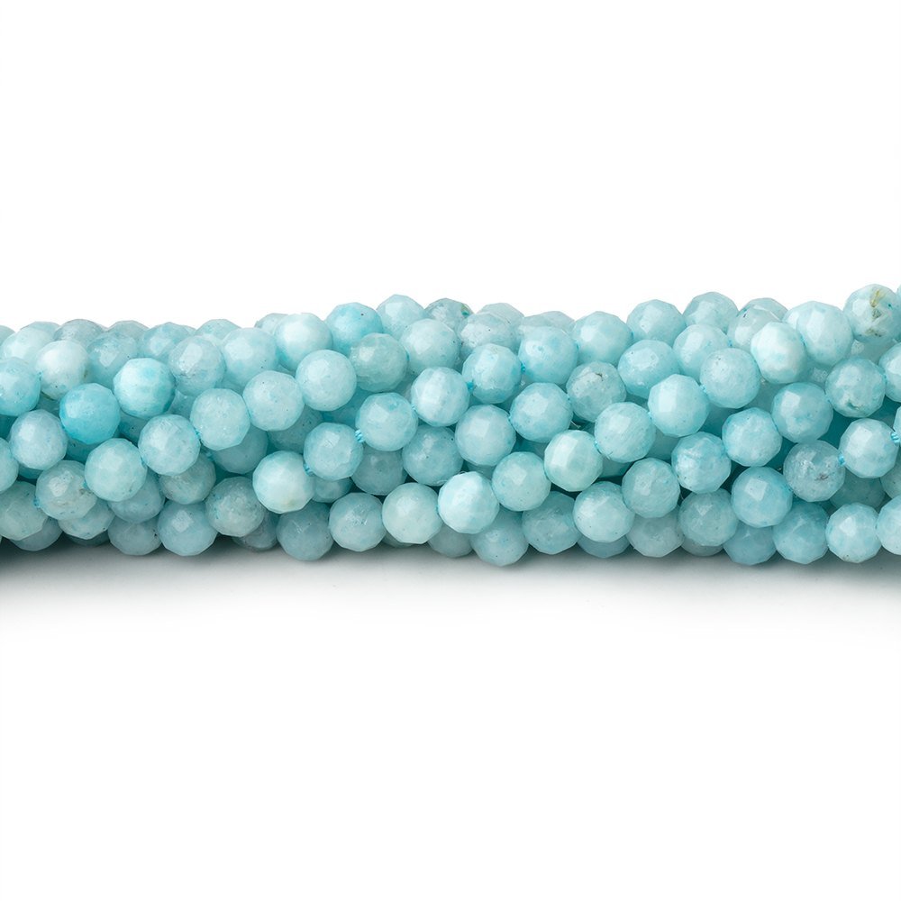 3.5mm Larimar Micro Faceted Round Beads 12.5 inch 96 pieces - Beadsofcambay.com