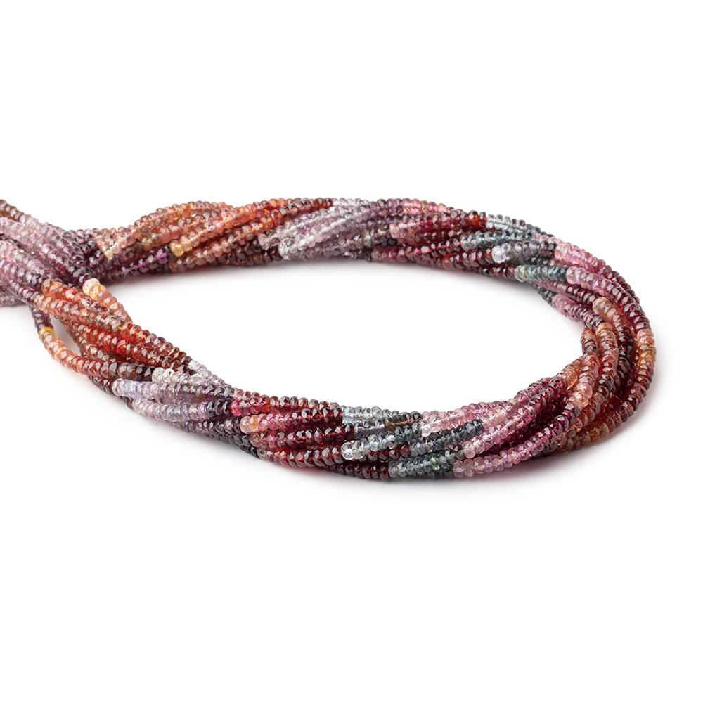 3.5mm Multi Color Spinel Faceted Rondelle Beads 15.5 inch 215 pieces AAA - Beadsofcambay.com