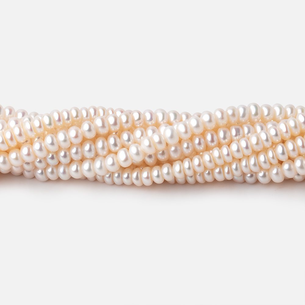 3.5mm Off White Center Drilled Freshwater Pearls 15 inch 139 pieces AA - Beadsofcambay.com