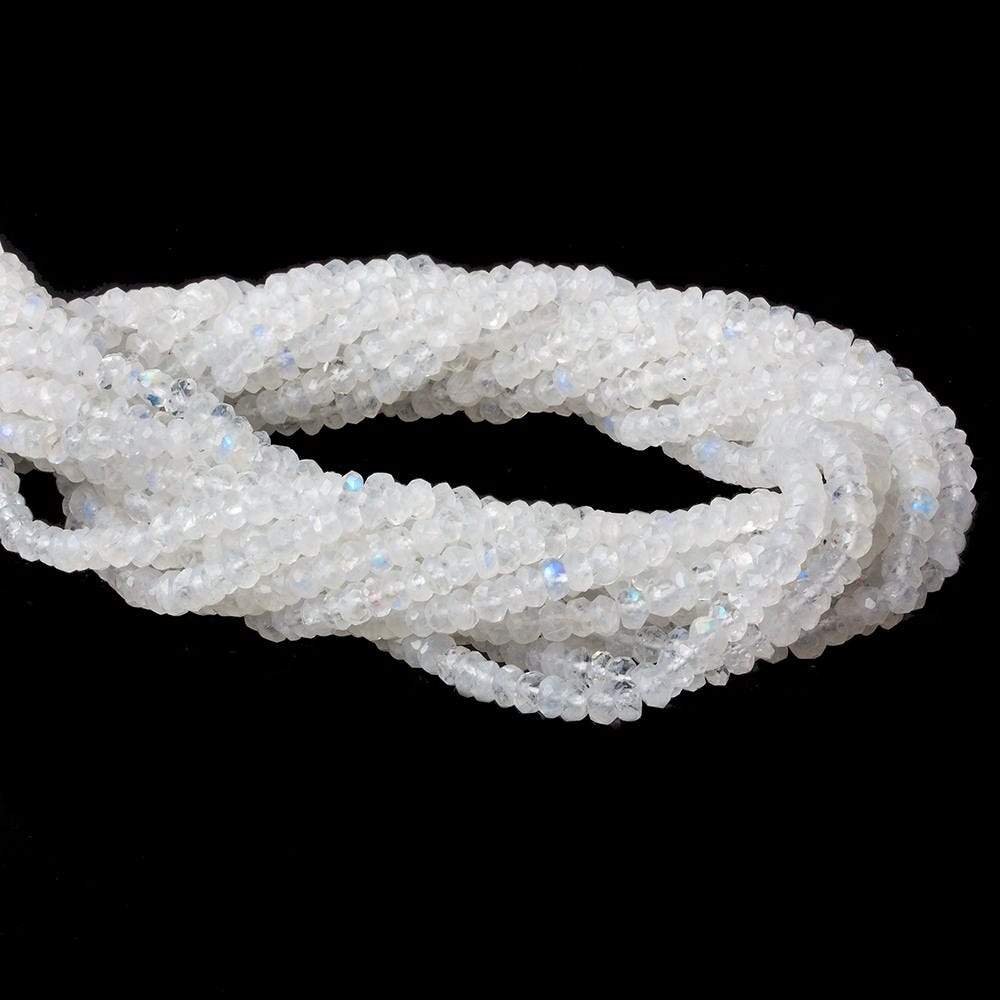 3.5mm Rainbow Moonstone Faceted Rondelle Beads 15.5 inch 120 pieces - Beadsofcambay.com