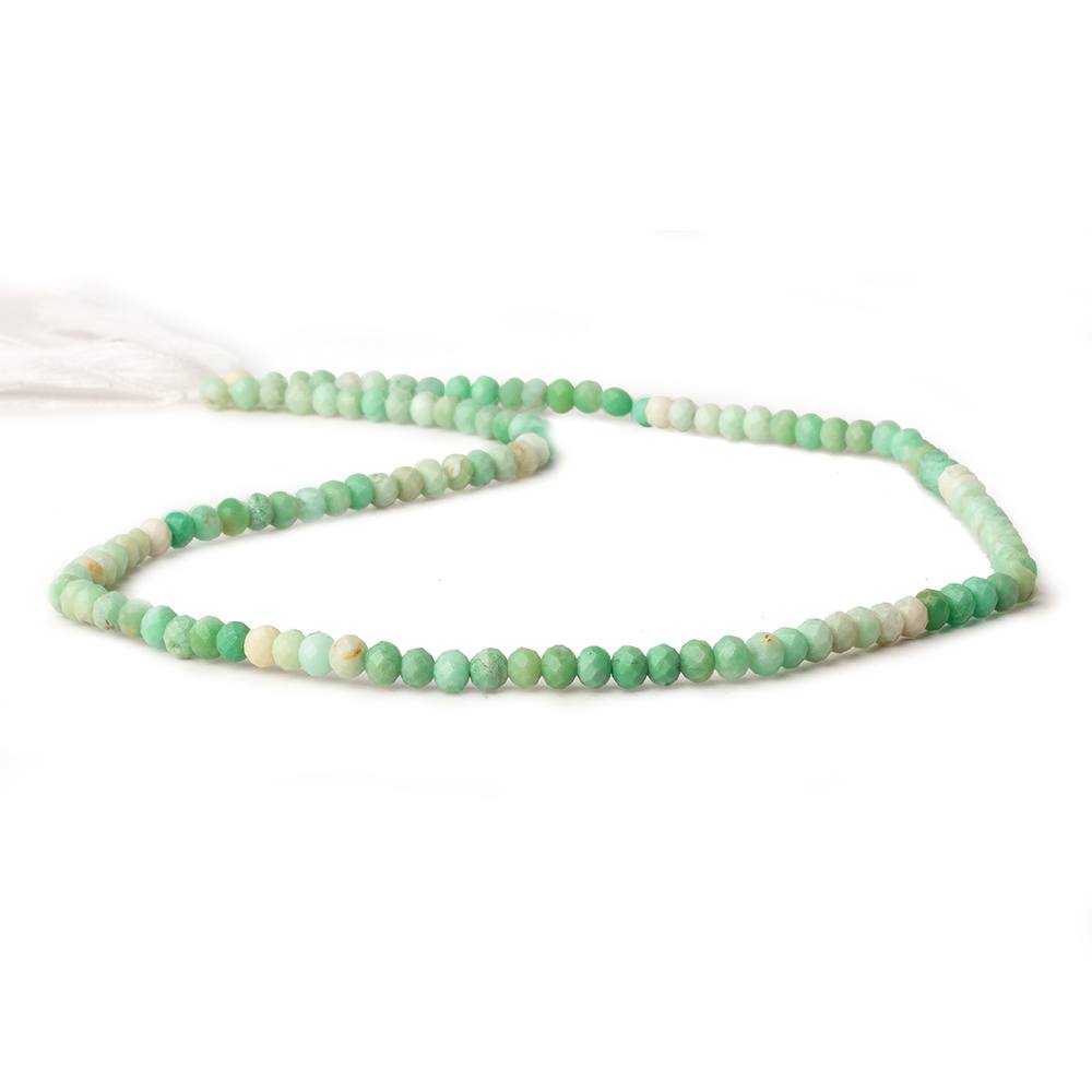 3.5mm Shaded Prase Opal micro faceted rondelles 13 inch 115 beads - Beadsofcambay.com