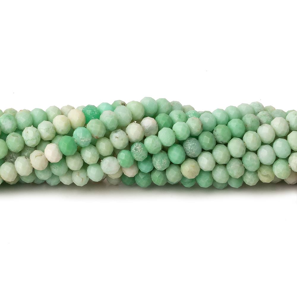 3.5mm Shaded Prase Opal micro faceted rondelles 13 inch 115 beads - Beadsofcambay.com