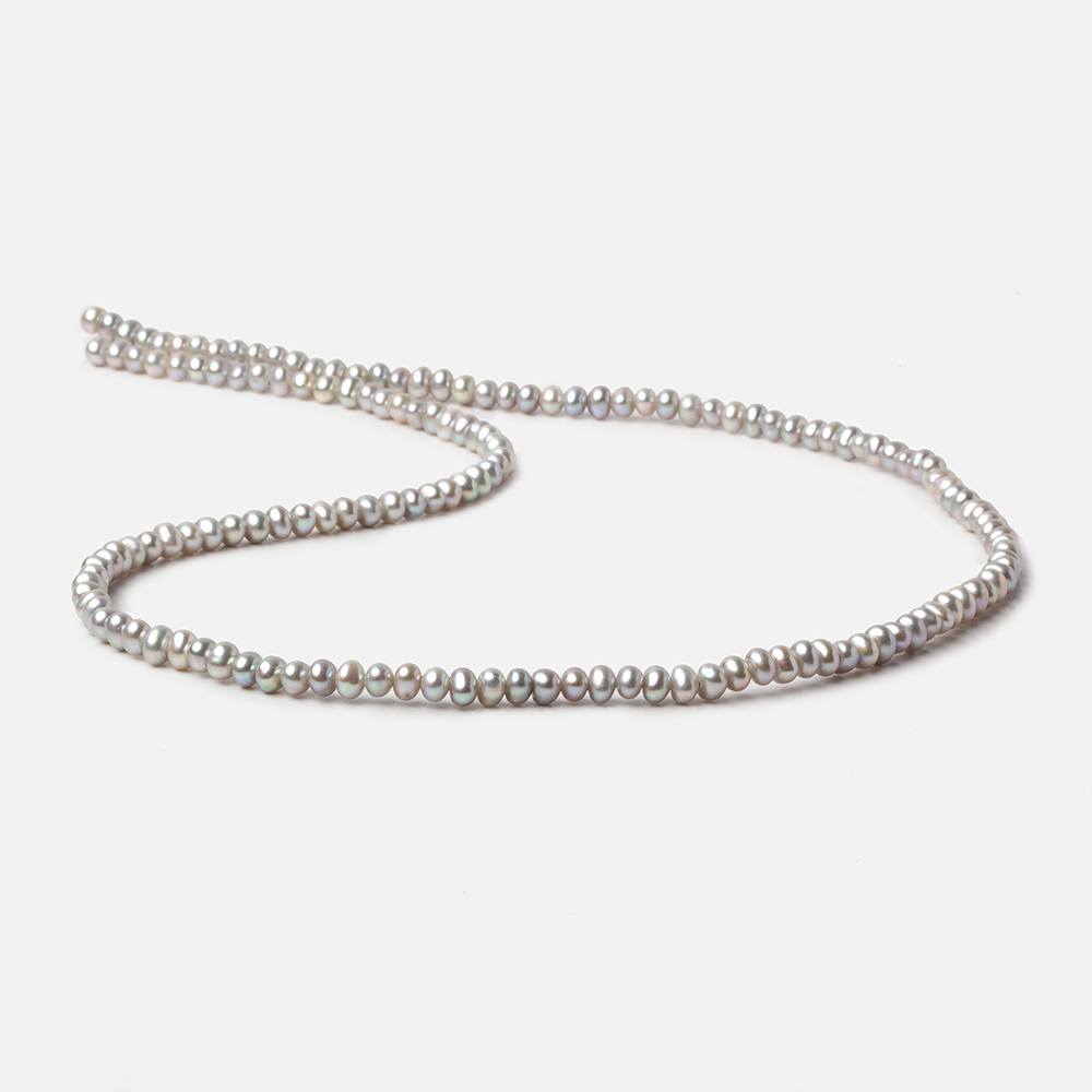 3.5x2.5mm Silver Off Round Side Drilled Freshwater Pearls 15.25 inch 153 pieces AAA - Beadsofcambay.com