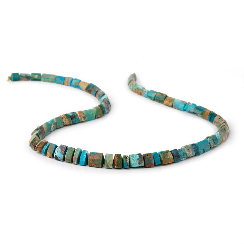 3.5x5-11x6mm Blue Peruvian Opalina Faceted Trillion Beads 16.5 inch 70 pieces AAA - Beadsofcambay.com