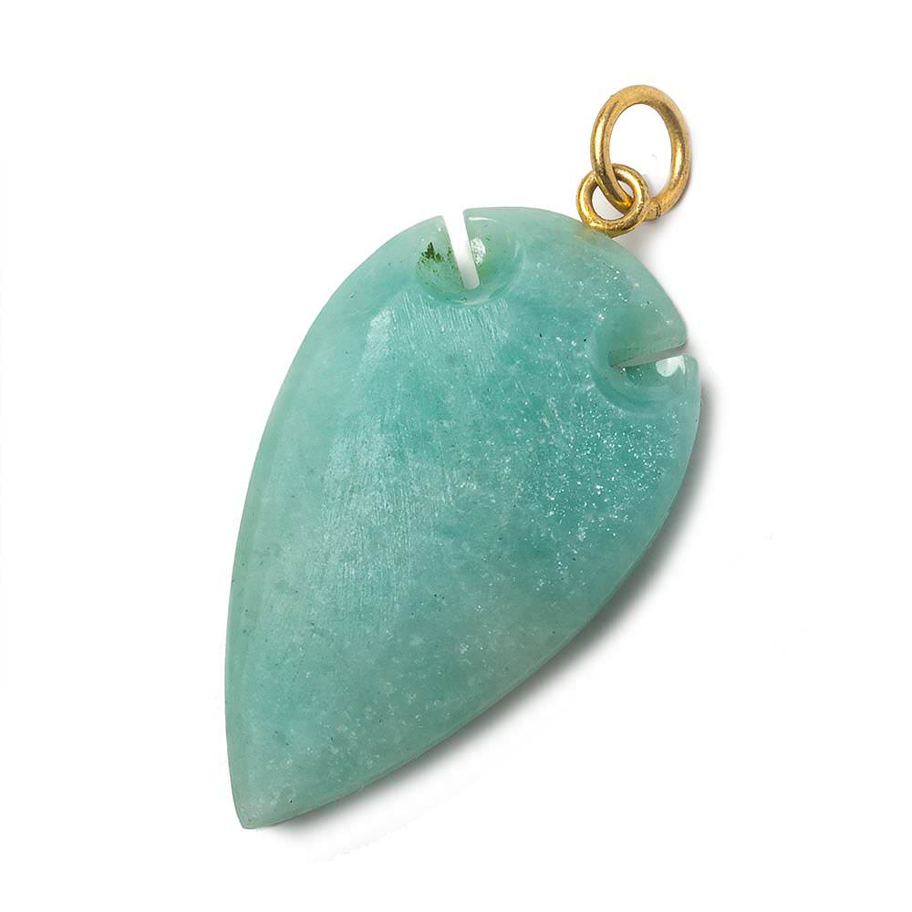 36x20mm Amazonite Matte Arrowhead Focal Pendant 1 piece - Beadsofcambay.com