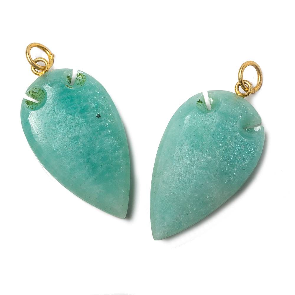 36x20mm Amazonite Matte Arrowhead Focal Pendant 1 piece - Beadsofcambay.com