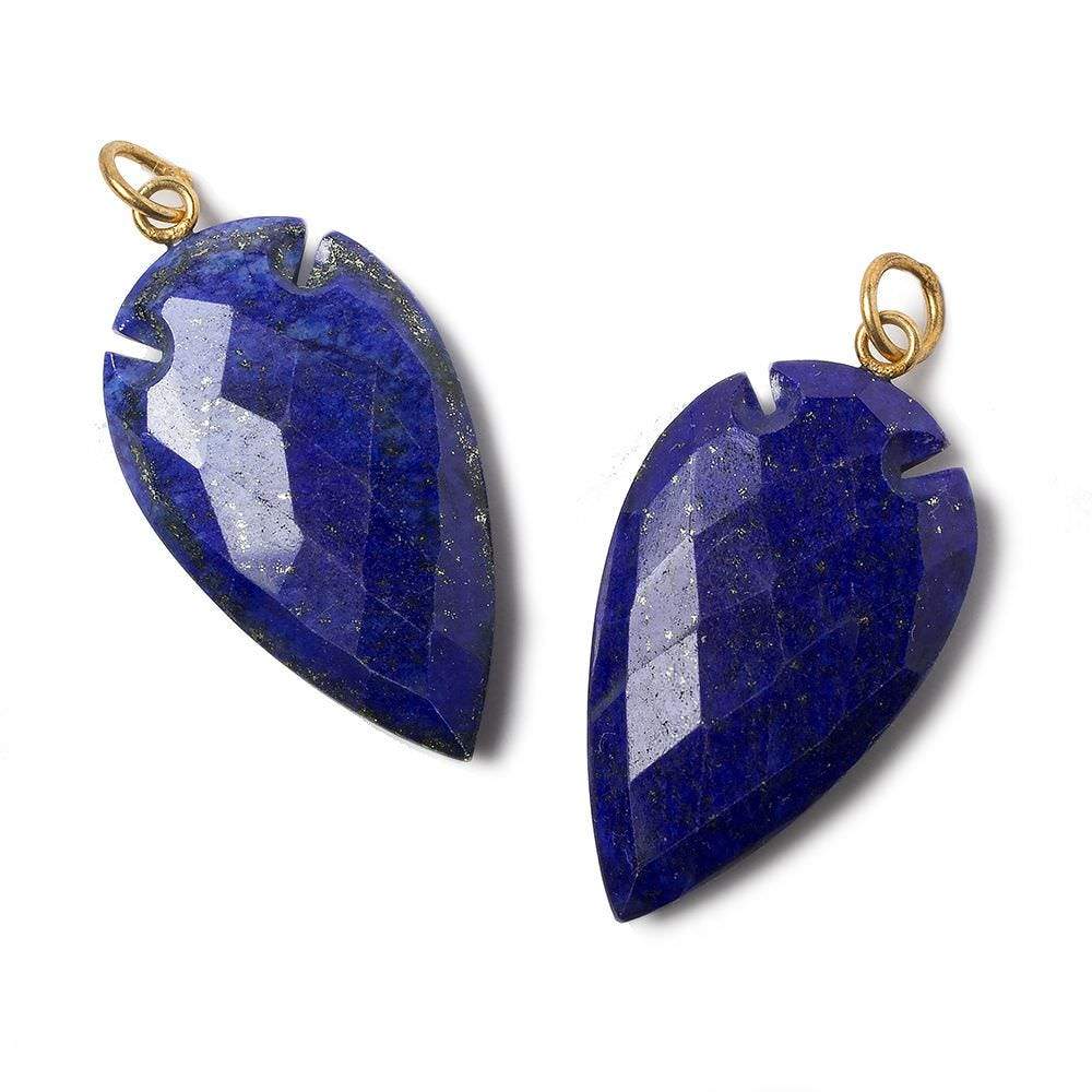 36x20mm Lapis Lazuli Faceted Arrowhead Focal Pendant 1 piece - Beadsofcambay.com