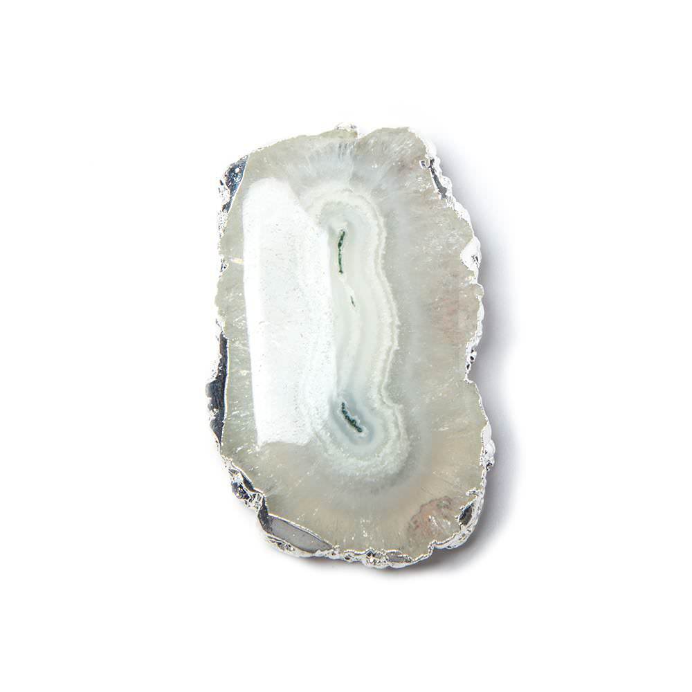 37x24mm Silver Leaf Edged Solar Quartz Stalactite Pendant 1 piece - Beadsofcambay.com