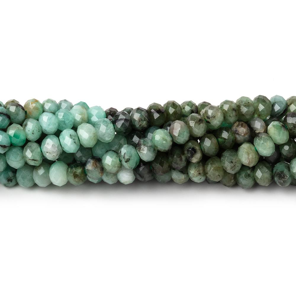 3.8-4mm Brazilian Emerald Micro Faceted Rondelle Beads 13 inch 112 pieces - Beadsofcambay.com