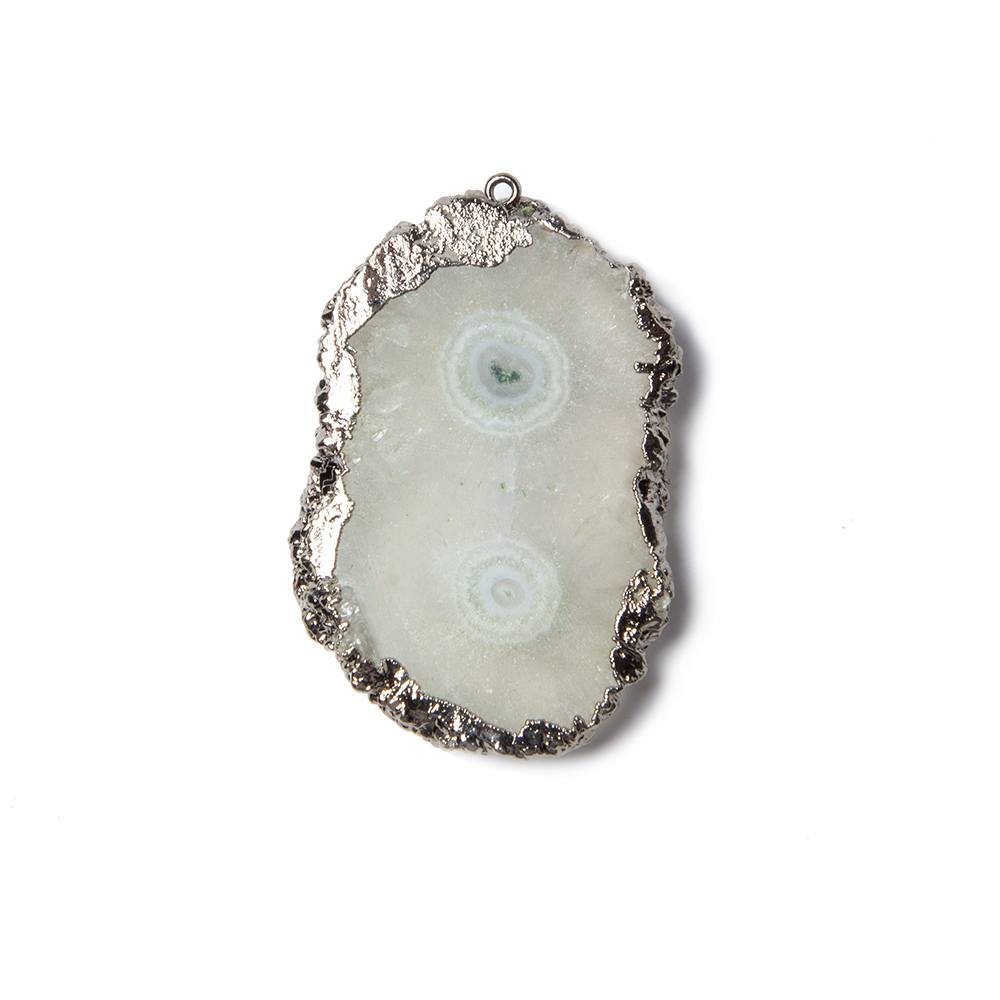 38x25mm Black Gold Leaf Edged Solar Quartz Stalactite Pendant 1 piece - Beadsofcambay.com