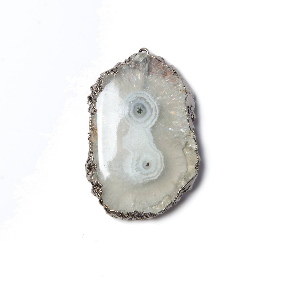 38x25mm Black Gold Leaf Edged Solar Quartz Stalactite Pendant 1 piece - Beadsofcambay.com