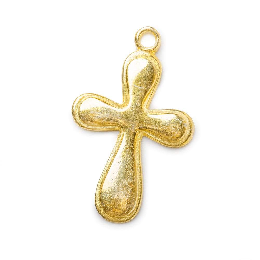 39x24mm 22kt Gold plated Cross Charm with Modern Design 1 ea - Beadsofcambay.com