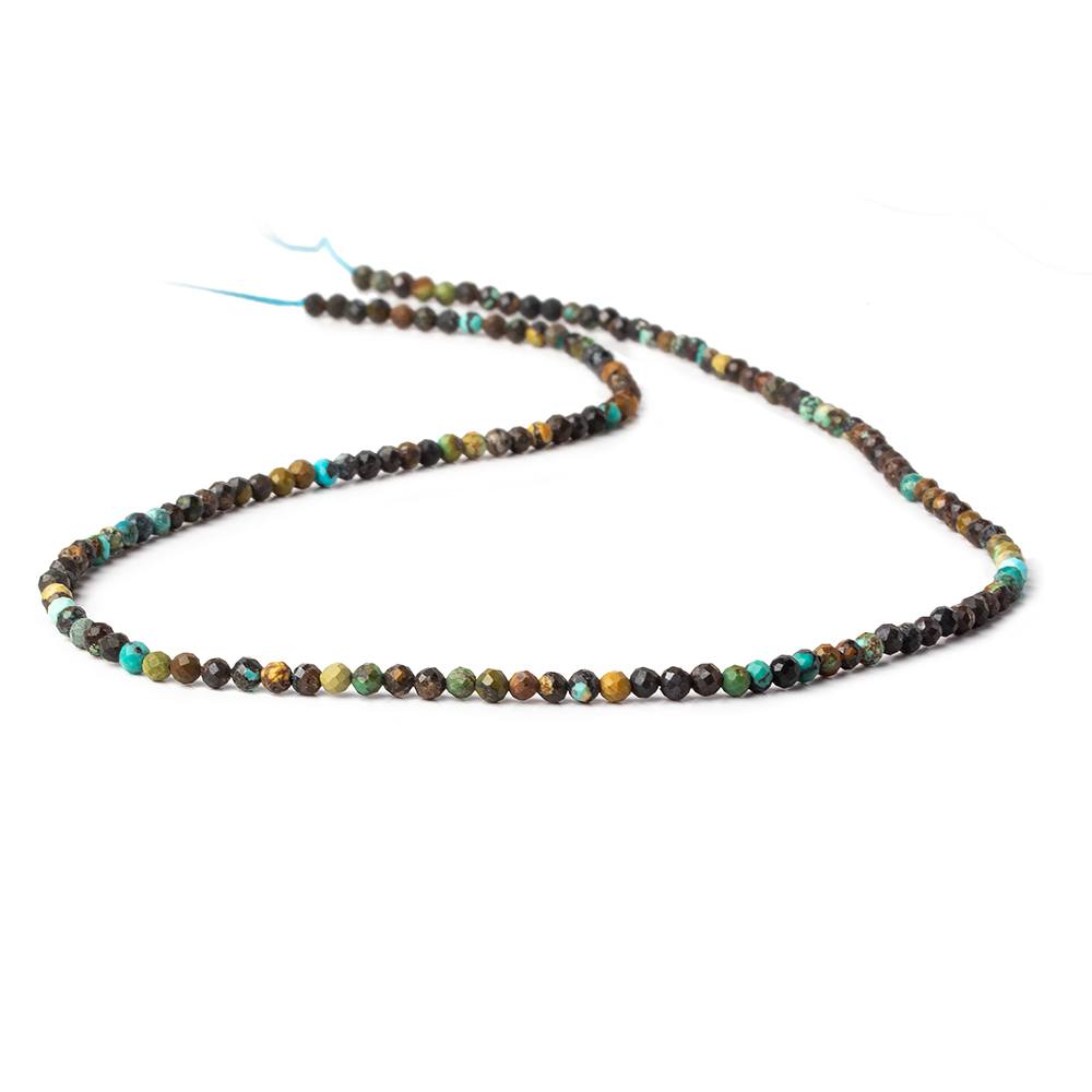 3mm African Turquoise micro faceted rounds 15.5 inch 150 beads - Beadsofcambay.com