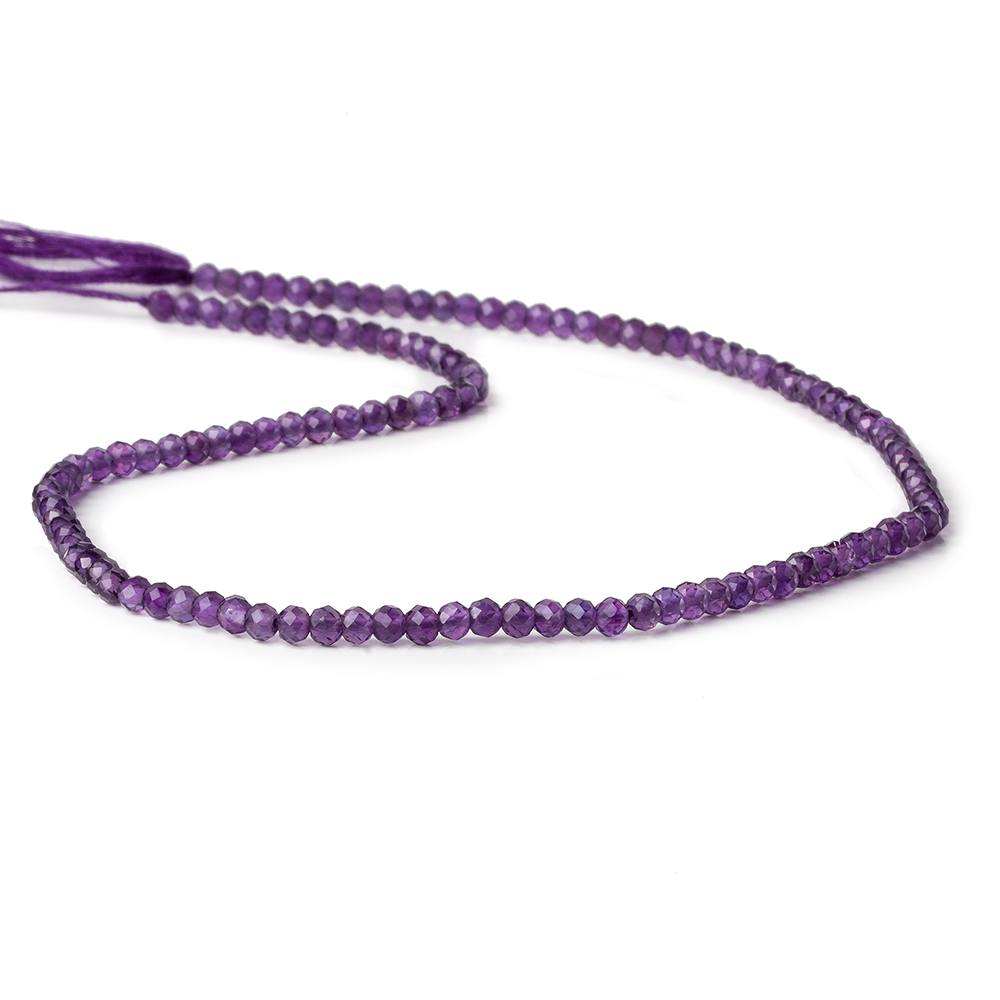 3mm Amethyst micro faceted rondelle beads 12.5 inch 125 pieces AAA - Beadsofcambay.com