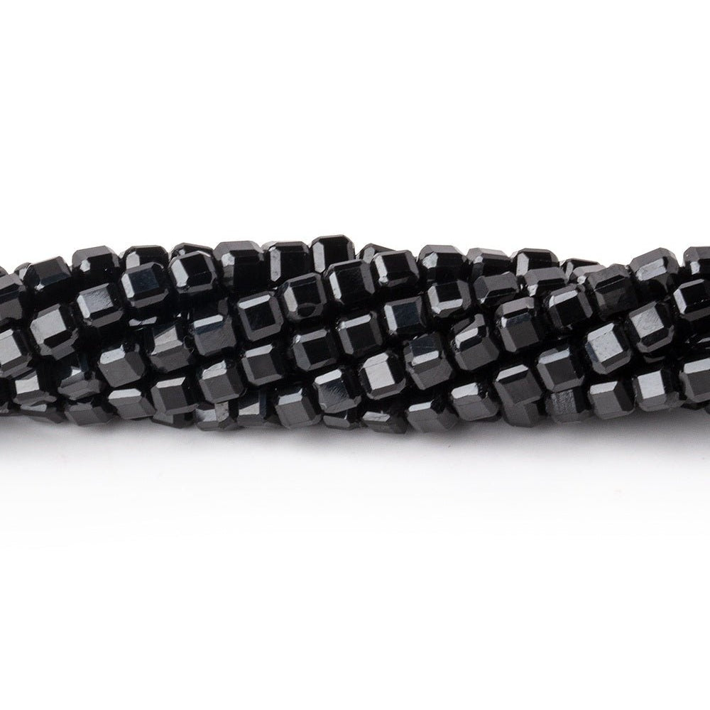 3mm Black Spinel Micro Faceted Cube Beads 12.5 inch 106 pieces