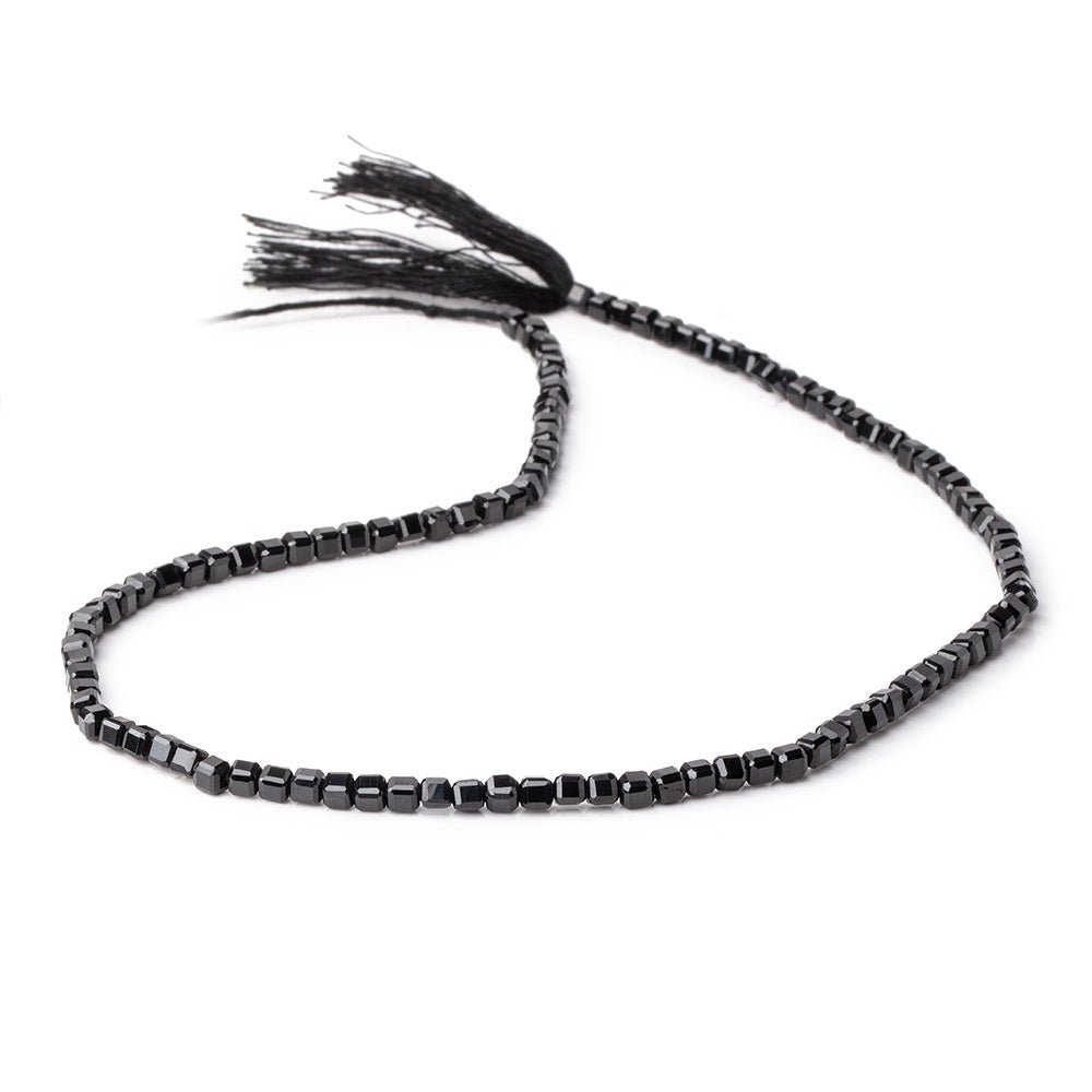 3mm Black Spinel Micro Faceted Cube Beads 12.5 inch 106 pieces view 2
