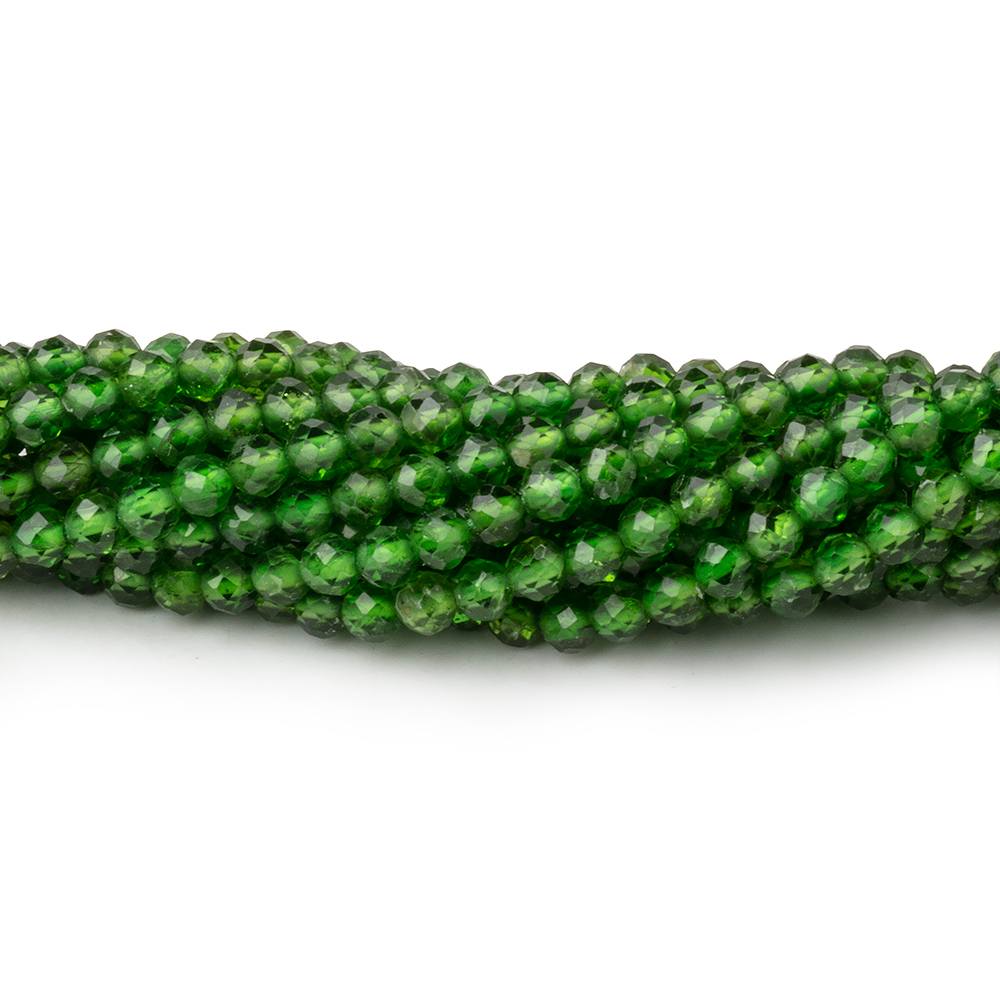 3mm Chrome Diopside Micro Faceted Round Beads 12.5 inch 108 pieces AA - Beadsofcambay.com